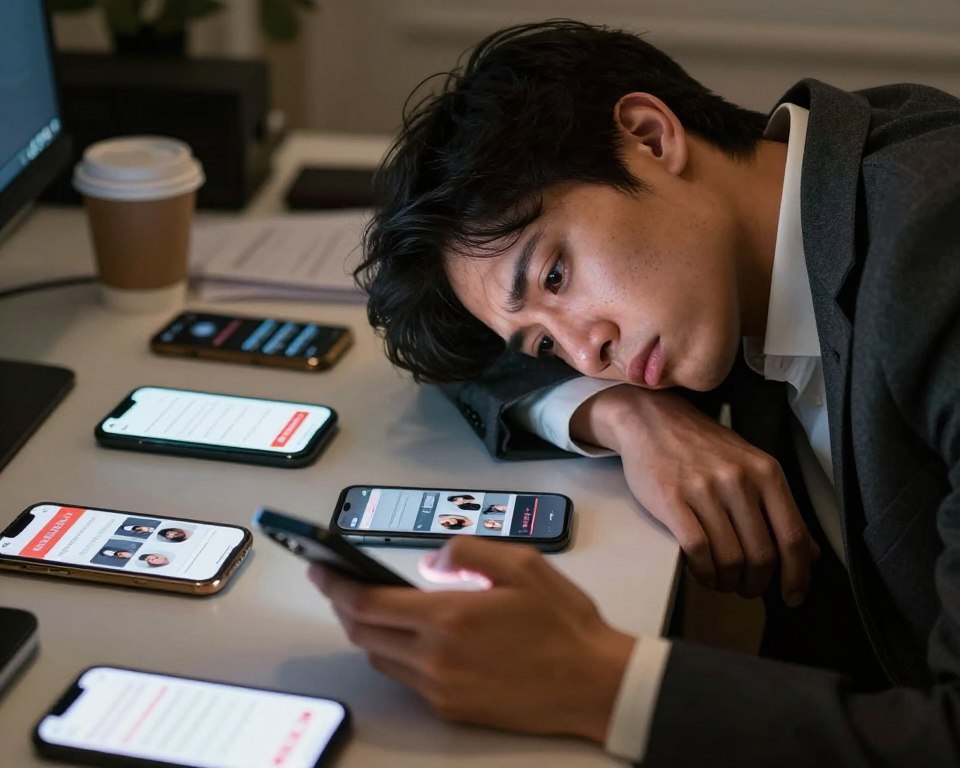 Señales de agotamiento al usar apps de citas